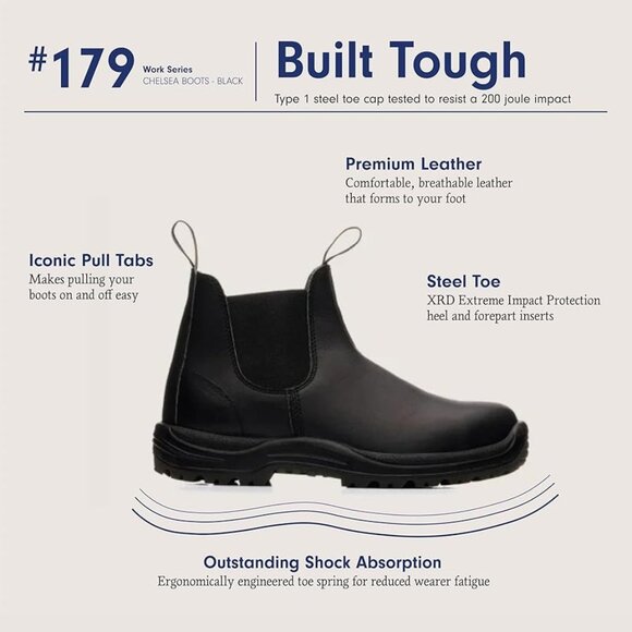 Blundstone 179 Leather Steel Toe Safety Boot 8.5 AU 9.5 Men’s 11.5 Women’s - Picture 12 of 12